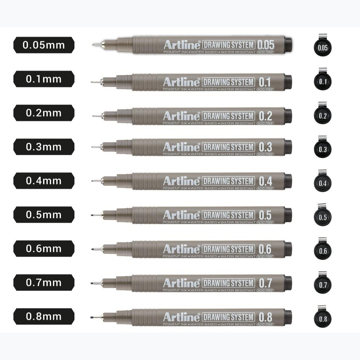 ARTLINE Drawing System Fineliner BLACK - 1 DOZEN