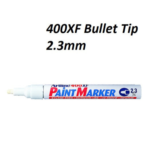 ARTLINE PAINT MARKER 400XF Bullet Tip 2.3mm - 1 DOZEN WHITE