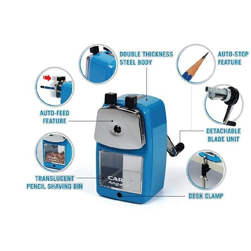 CARL Angel A5 pencil sharpener BLUE